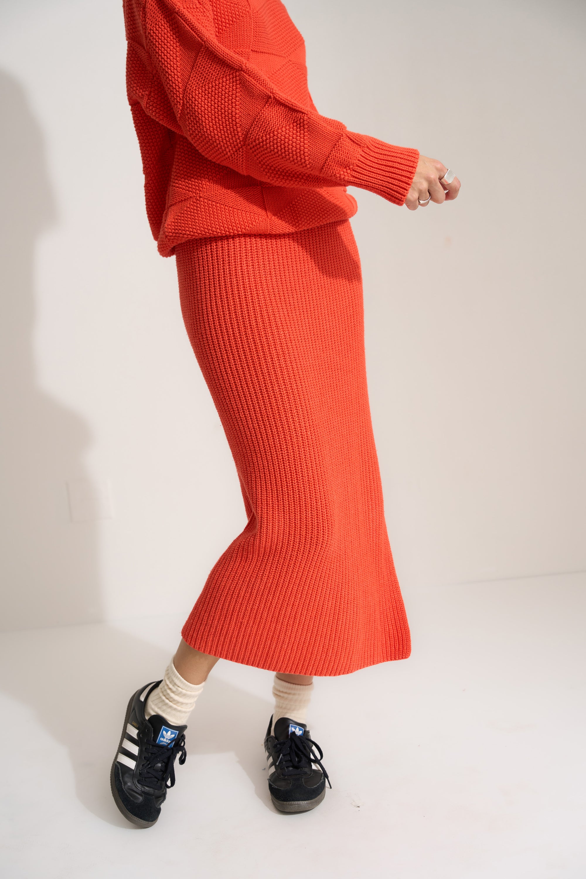 Jada Midi Skirt - Tomato