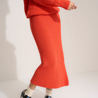 Jada Midi Skirt - Tomato