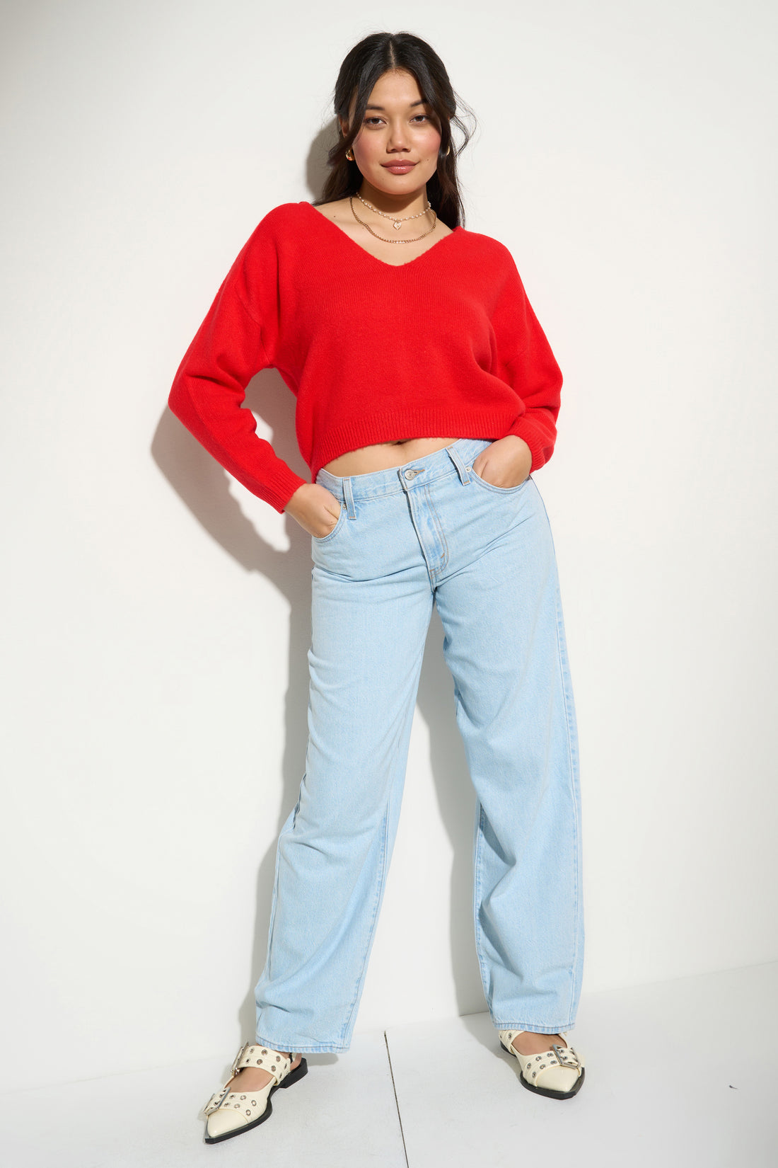 Camille Knit Pullover - Red