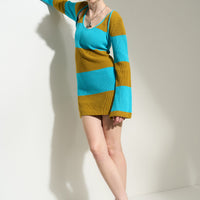 Elsie Mini - Aqua Stripe