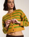 Fiona Cardigan - Fern Stripe