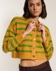 Fiona Cardigan - Fern Stripe