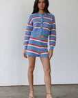 Fiona Cardigan - Capri Blue Stripe