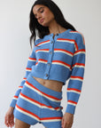 Fiona Cardigan - Capri Blue Stripe