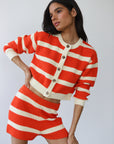 Fiona Cardigan - Poppy Stripe