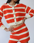 Fiona Cardigan - Poppy Stripe