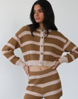 Fiona Cardigan - Ginger Root Stripe