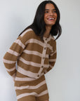 Fiona Cardigan - Ginger Root Stripe