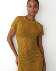 Francisca Crochet Midi Dress - Bronze