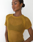 Francisca Crochet Midi Dress - Bronze