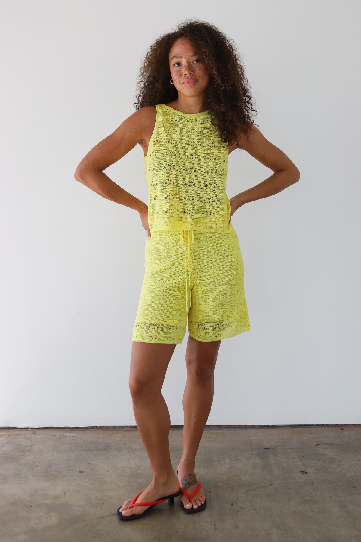 Eden Crochet Tank - Banana