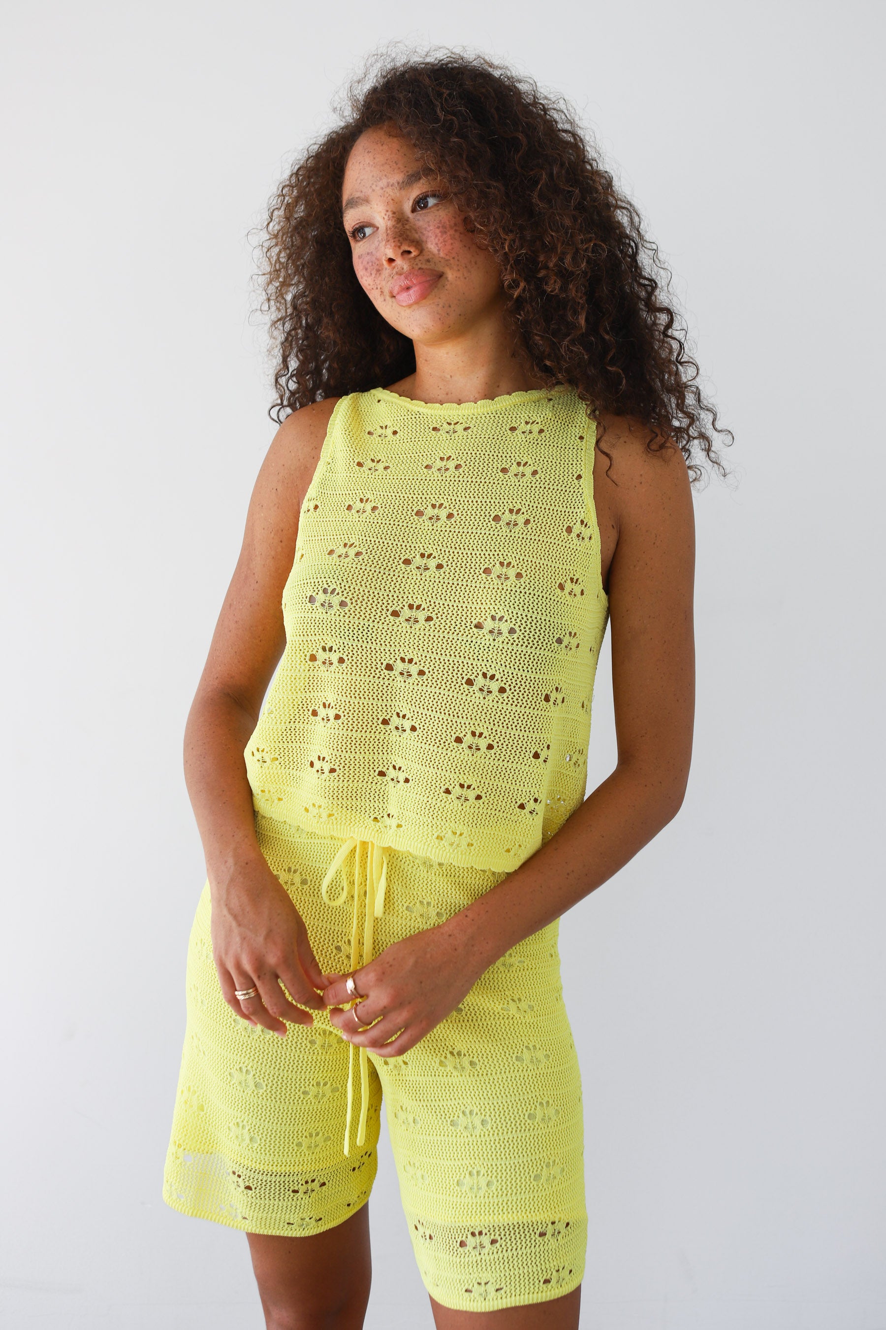 Eden Crochet Bermuda - Banana
