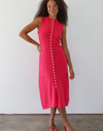 Owen Midi Dress - Raspberry