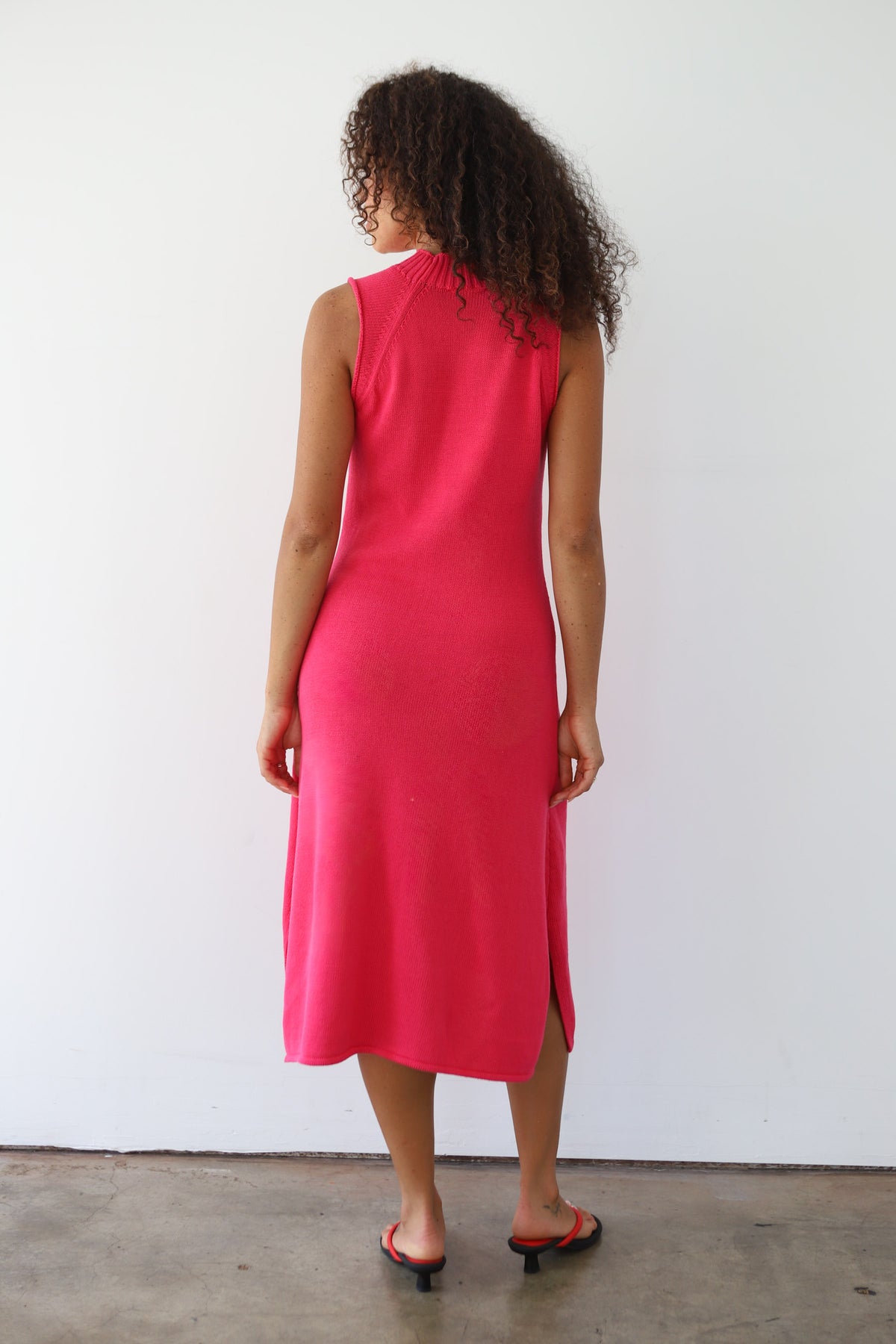Owen Midi Dress - Raspberry