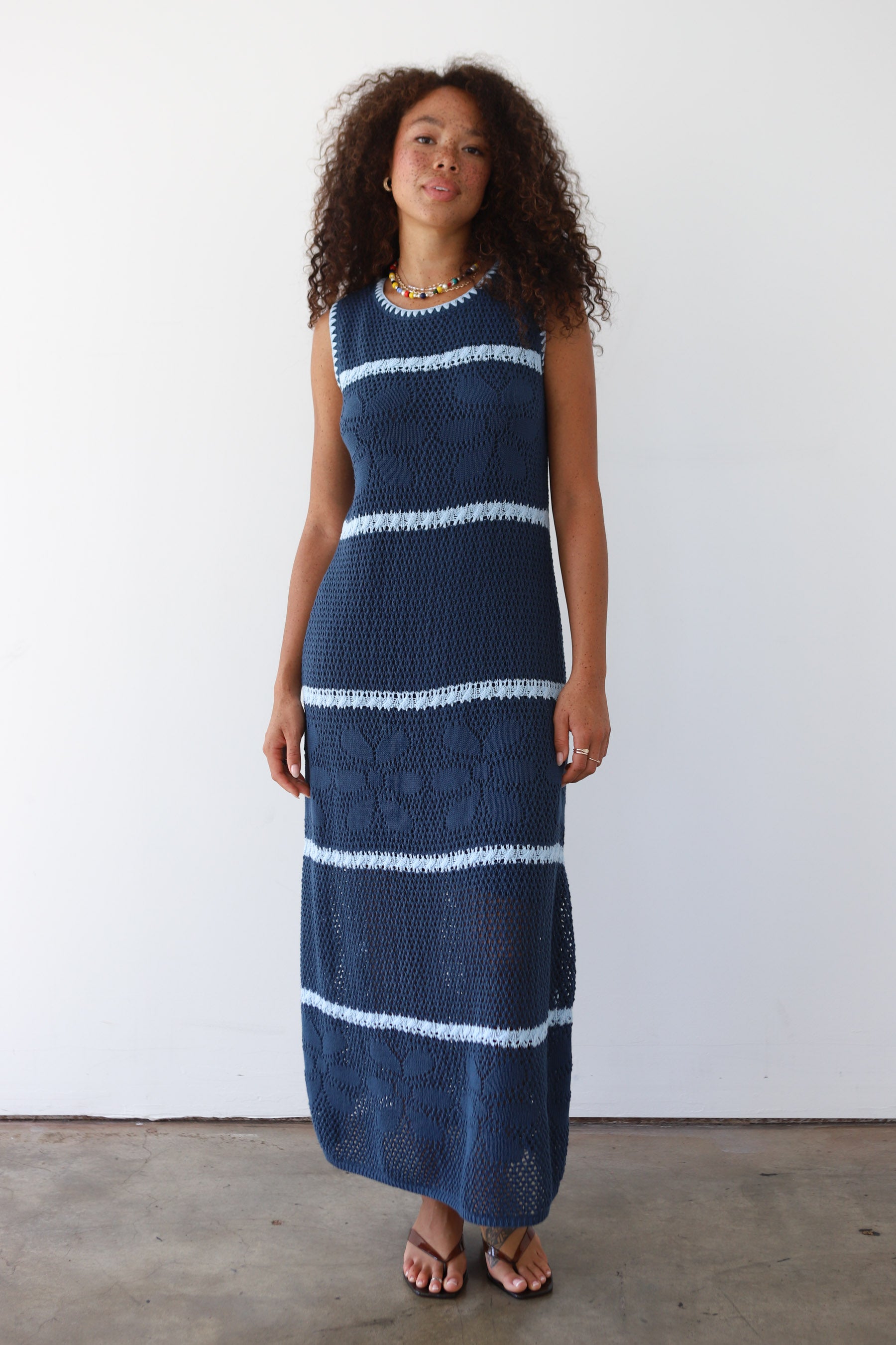 Reena Crochet Maxi - Ice Blue