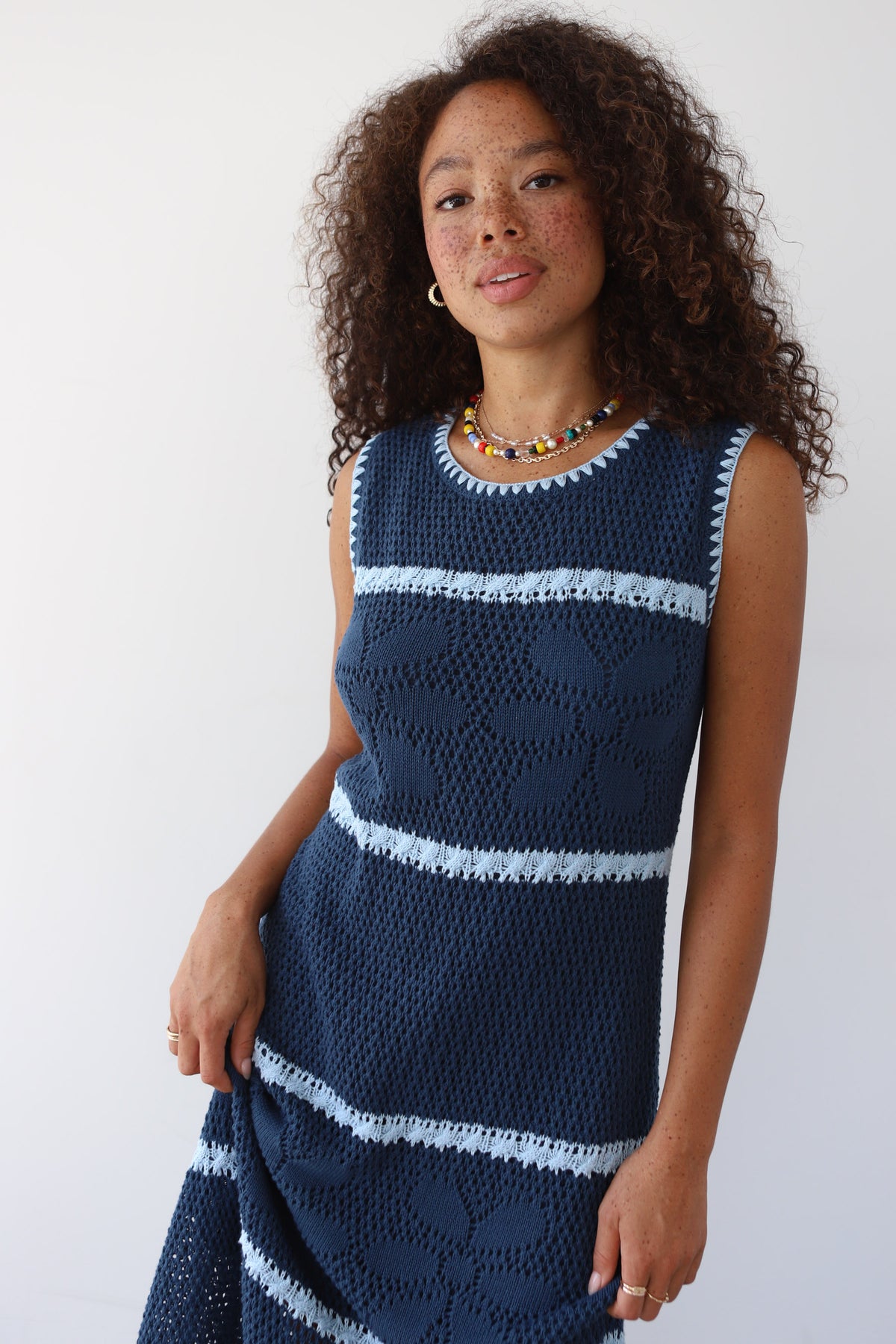 Reena Crochet Maxi - Ice Blue