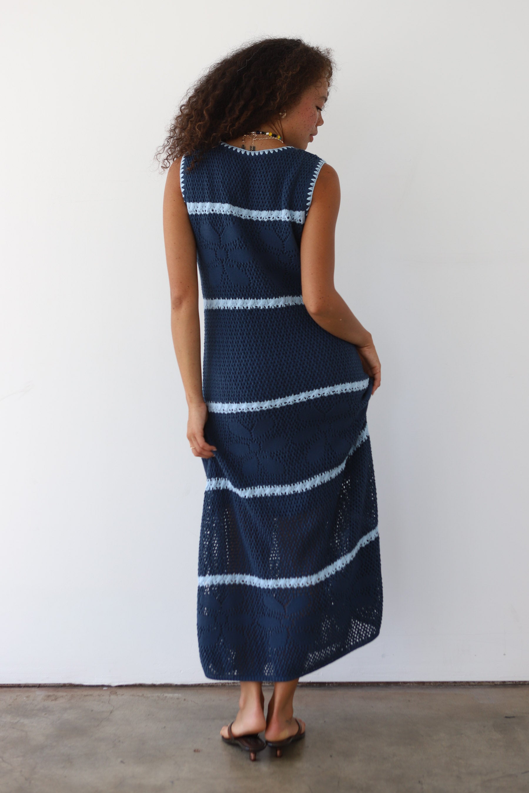 Reena Crochet Maxi - Ice Blue