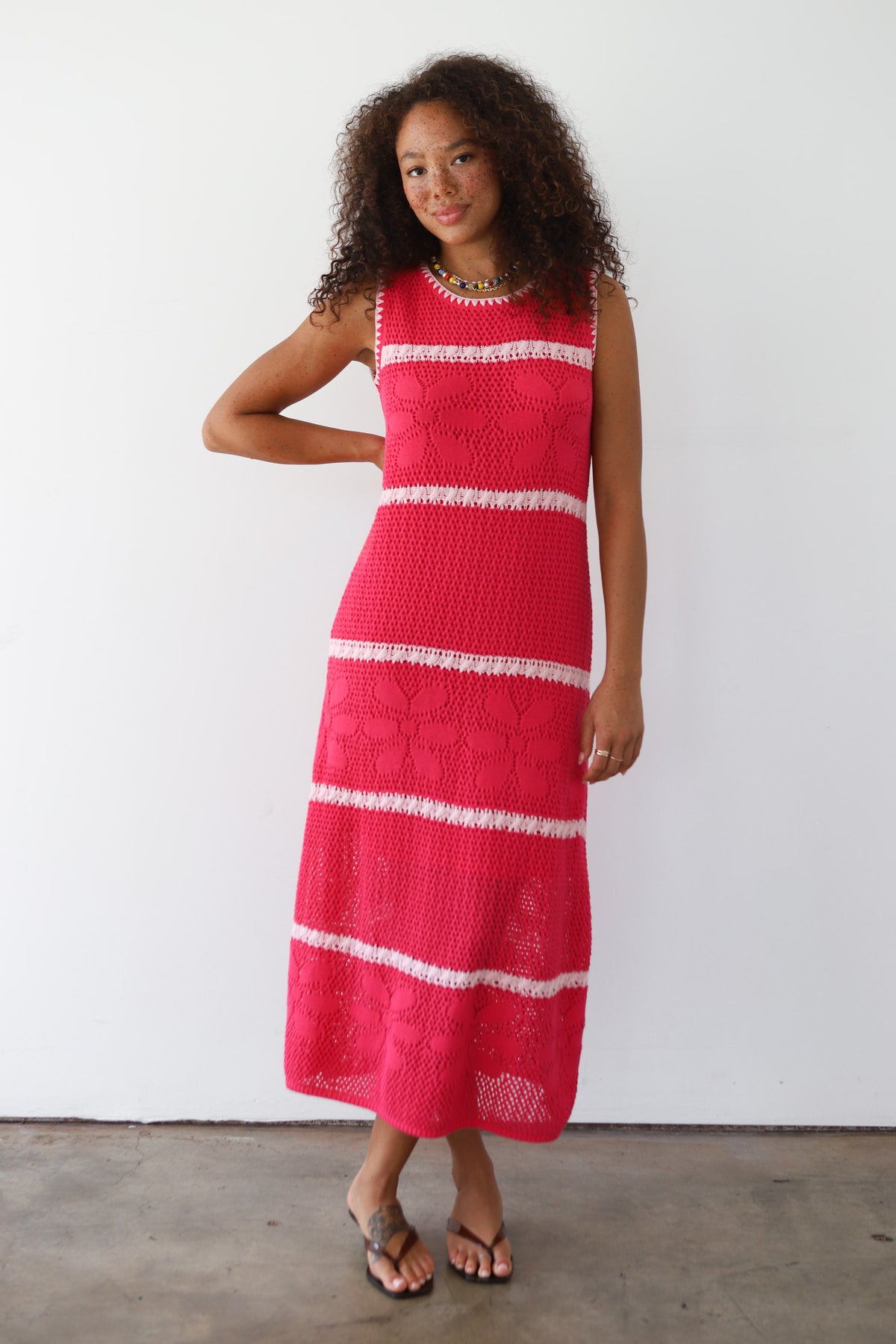 Reena Crochet Maxi - Raspberry