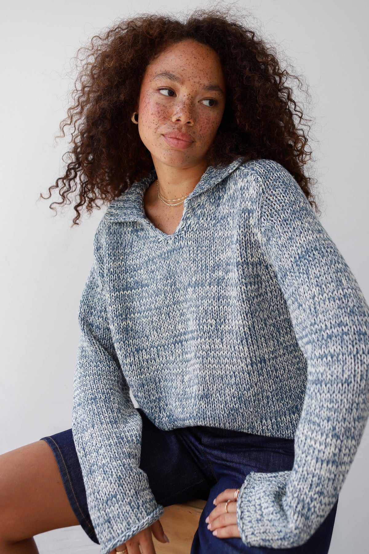 Dahlia Pullover - Cerulean