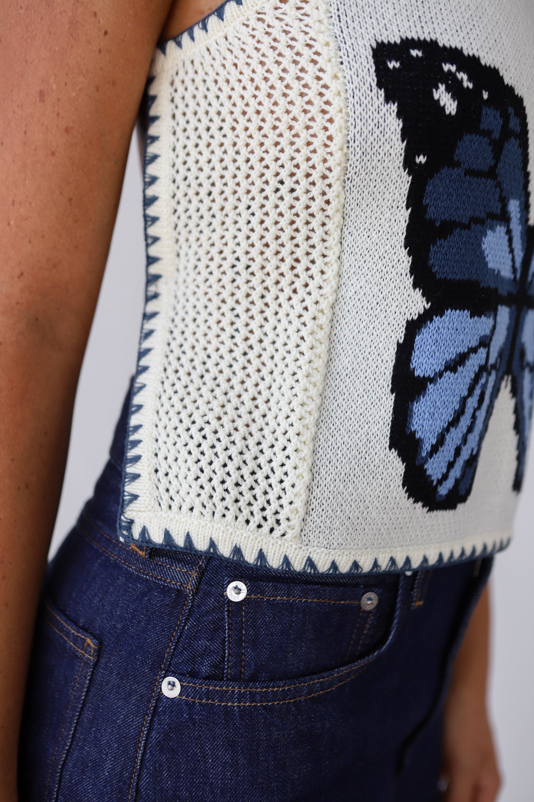 Papillion Crochet Cami - Cerulean