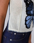 Papillion Crochet Cami - Cerulean