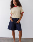 Avril Rib Ringer Tee - Swan