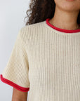 Avril Rib Ringer Tee - Swan