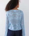 Hunter Crochet Cardi - Ice Blue