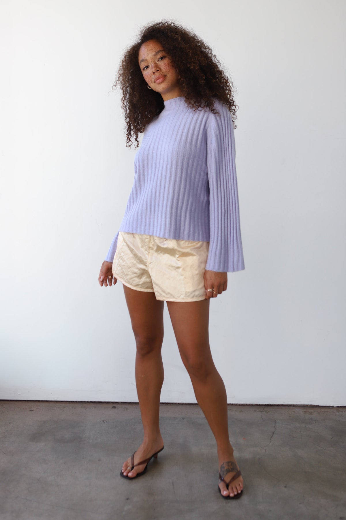 Clover Rib Pullover - Lilac