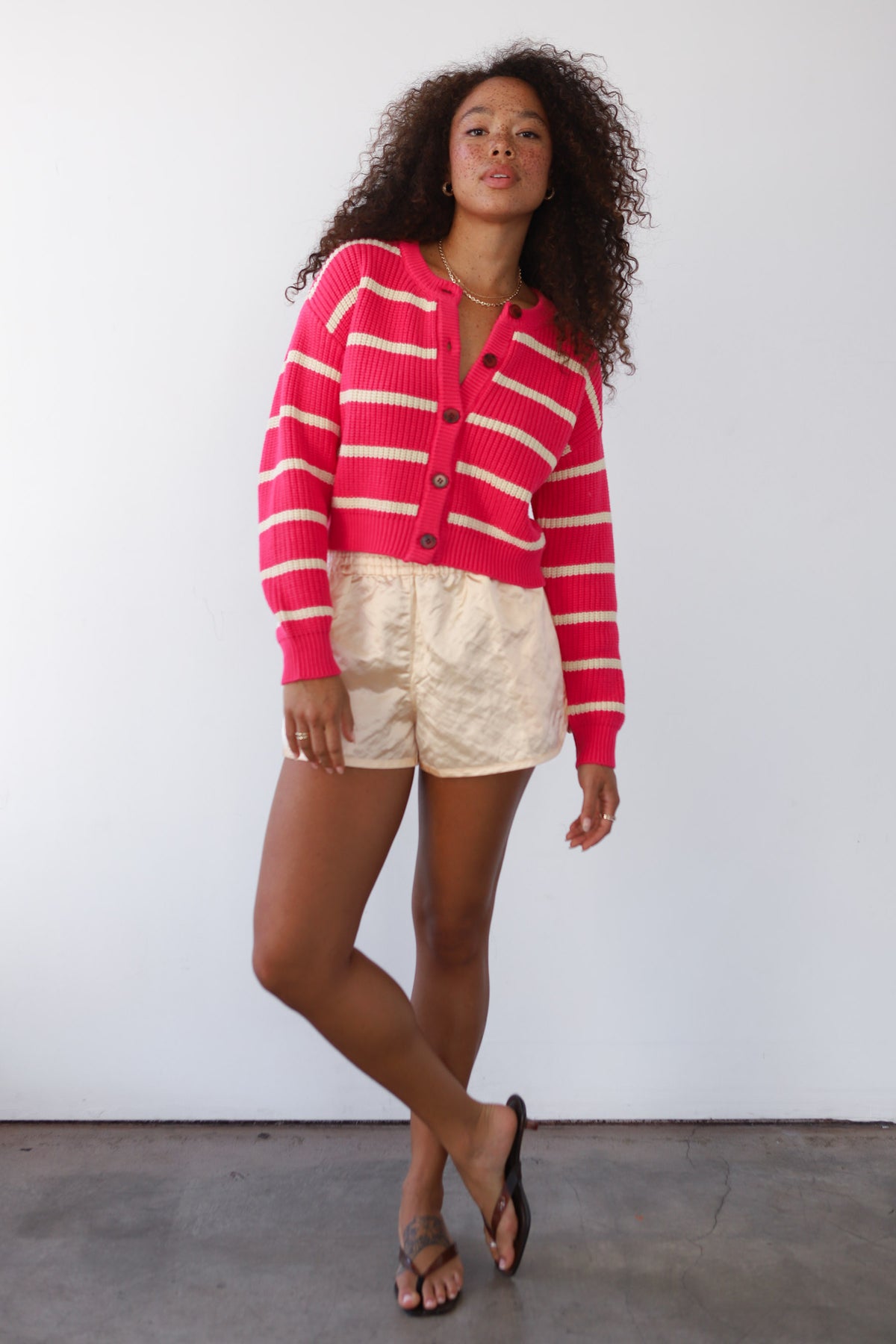 Fiona Cardgain - Raspberry Stripe