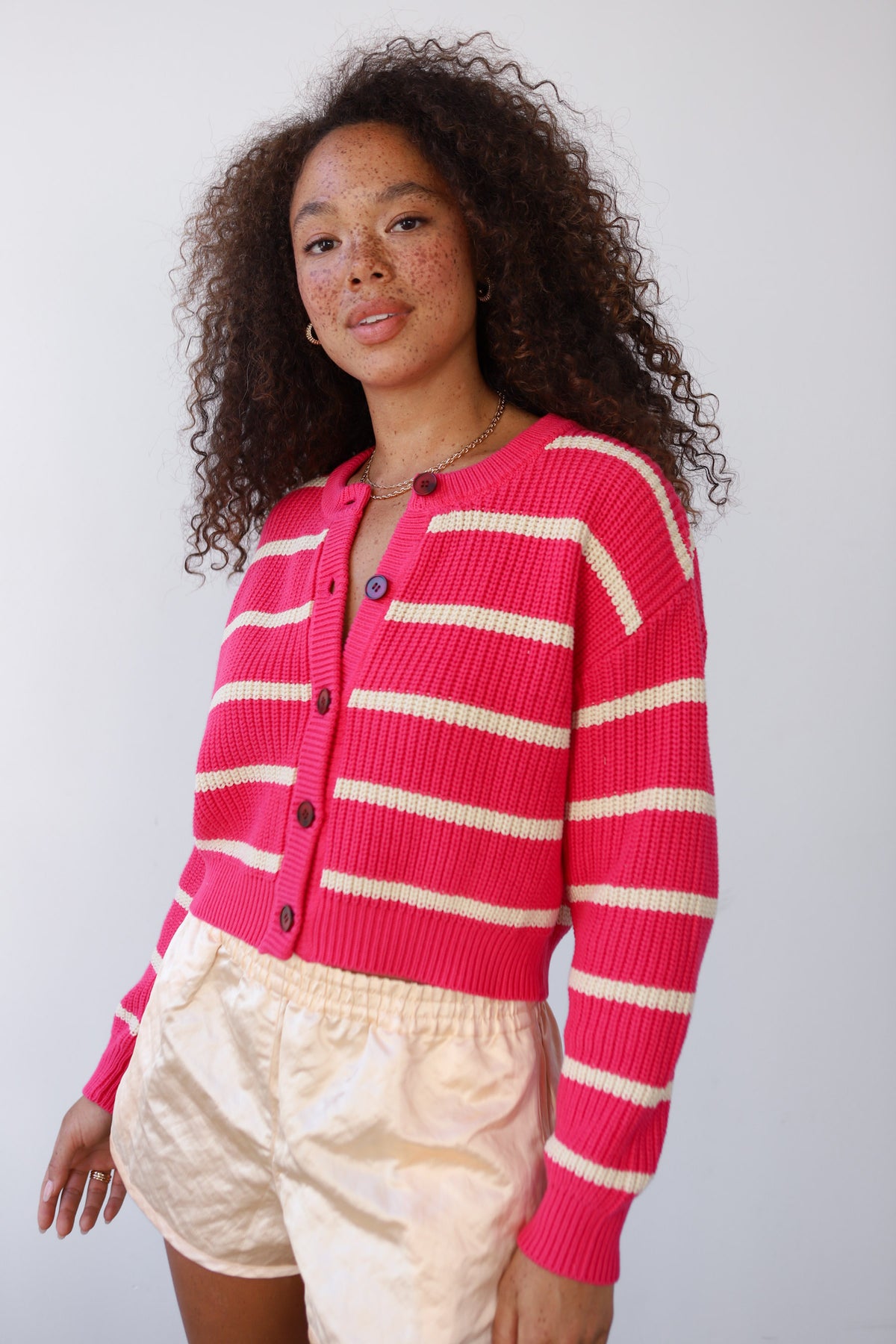 Fiona Cardgain - Raspberry Stripe