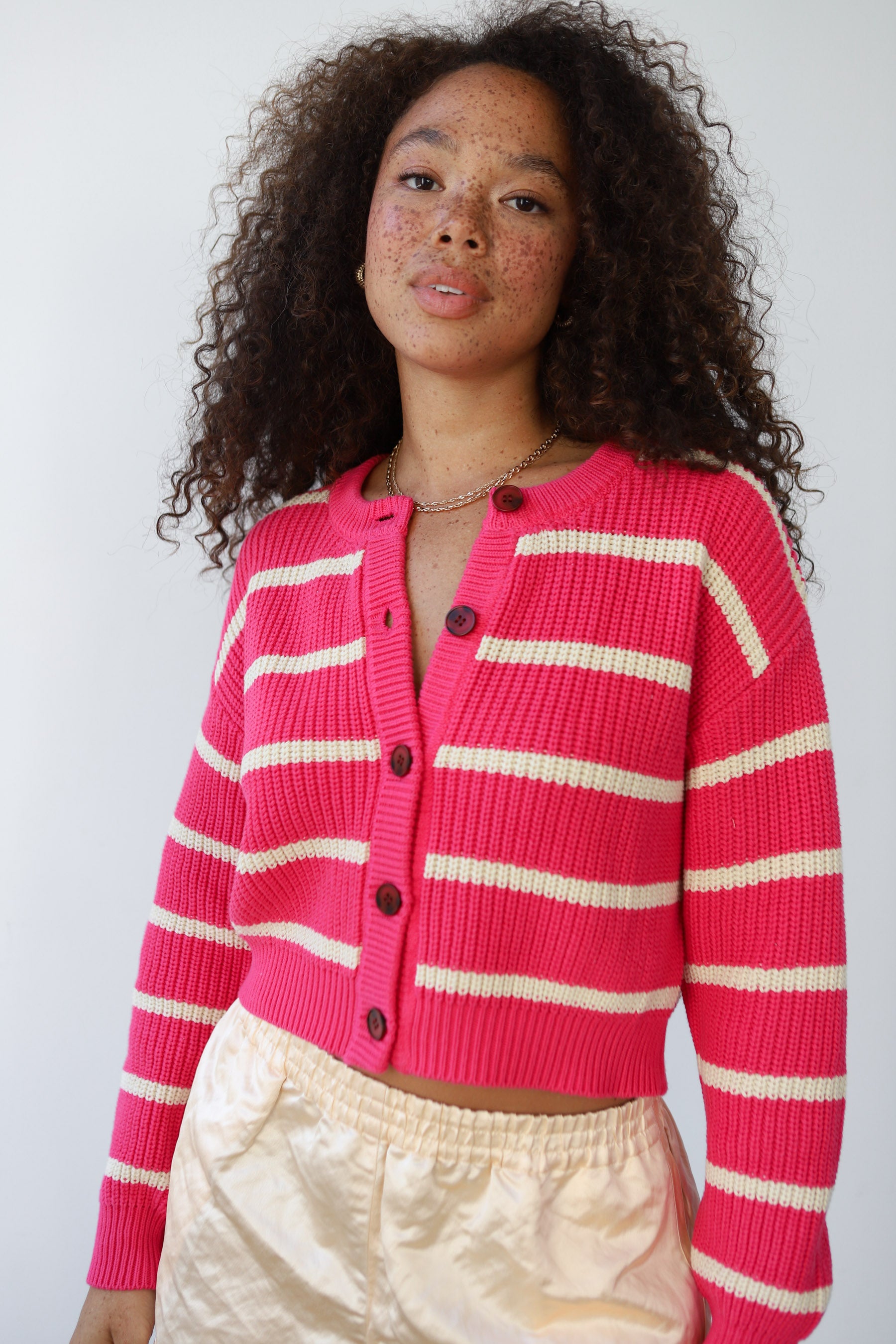 Fiona Cardgain - Raspberry Stripe