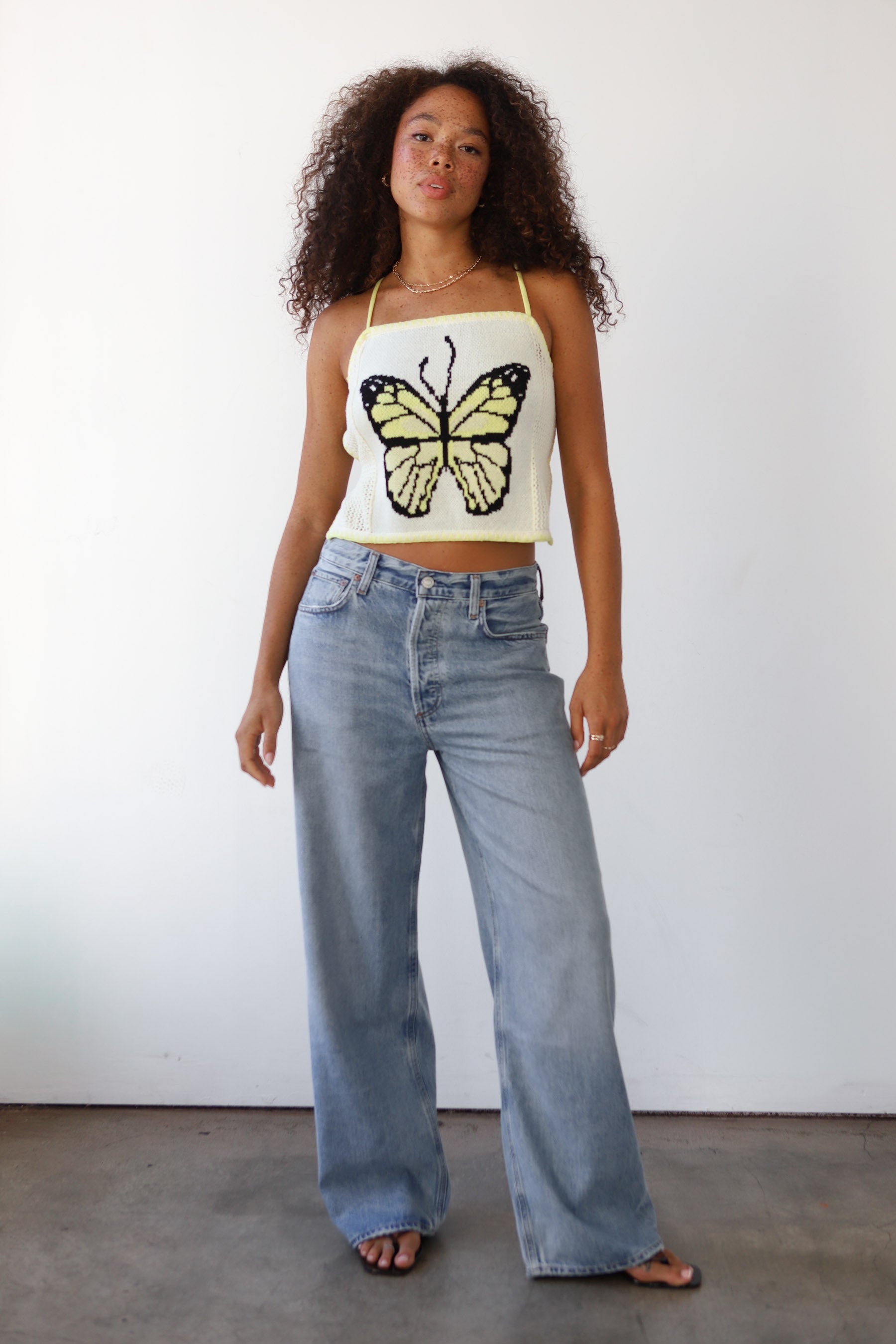 Papillion Crochet Cami - Banana
