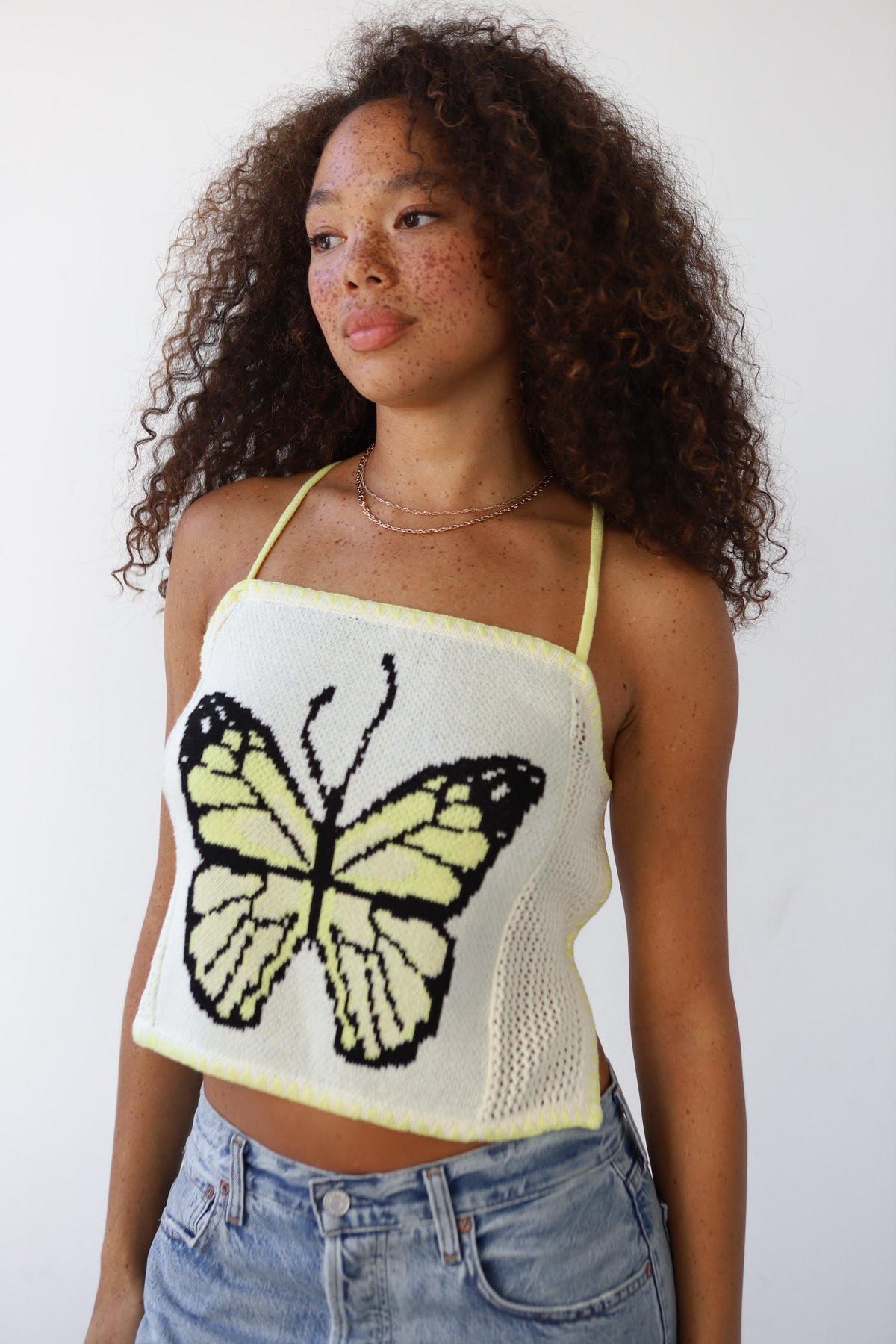 Papillion Crochet Cami - Banana