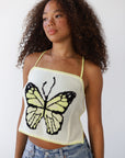 Papillion Crochet Cami - Banana