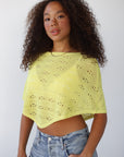 Eden Crochet Poncho - Banana