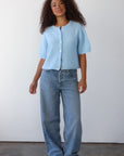 Slate Rib Cardi - Ice Blue