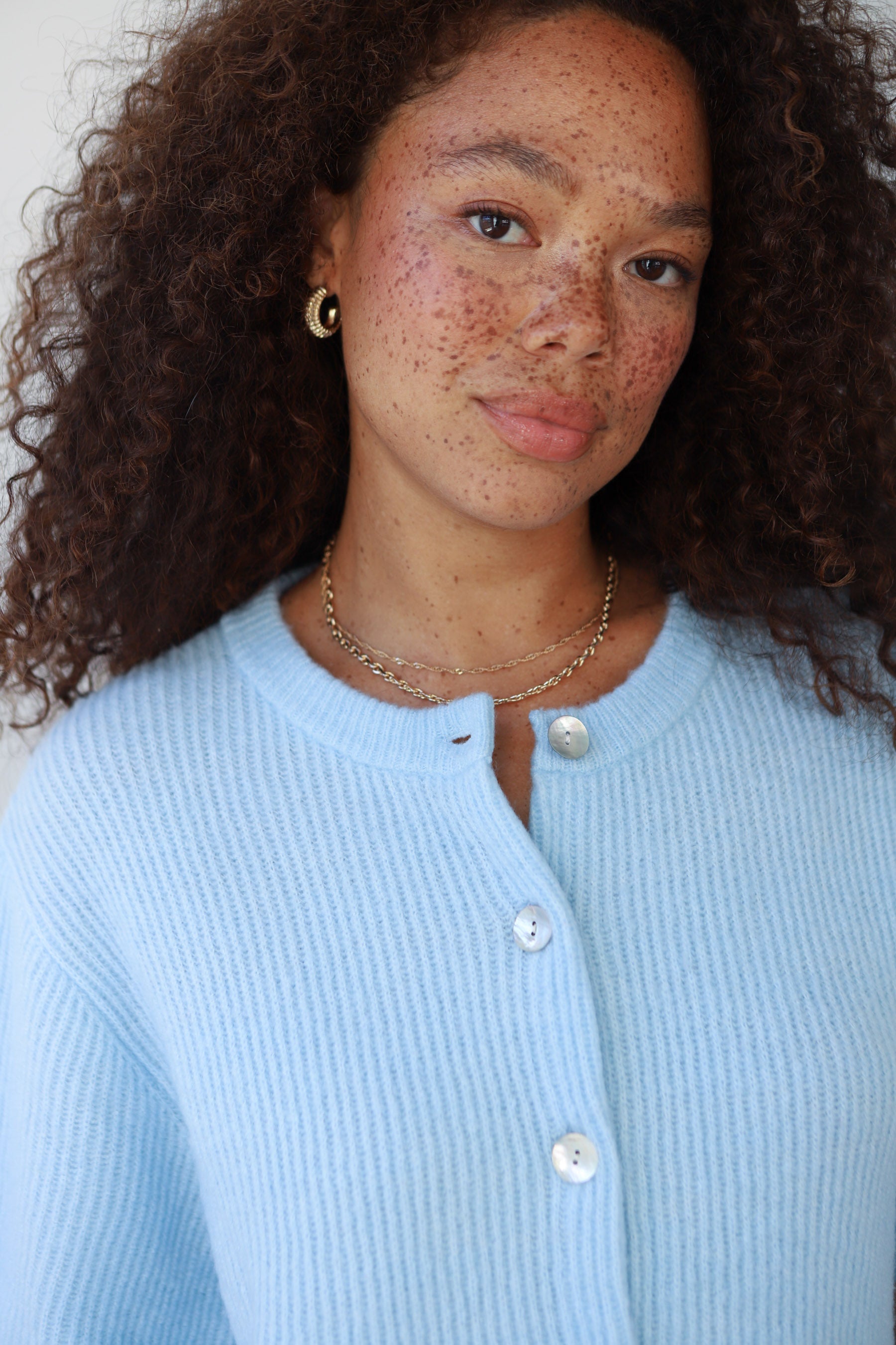Slate Rib Cardi - Ice Blue
