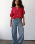 Slate Rib Cardi - Raspberry