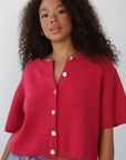 Slate Rib Cardi - Raspberry