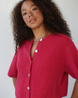 Slate Rib Cardi - Raspberry