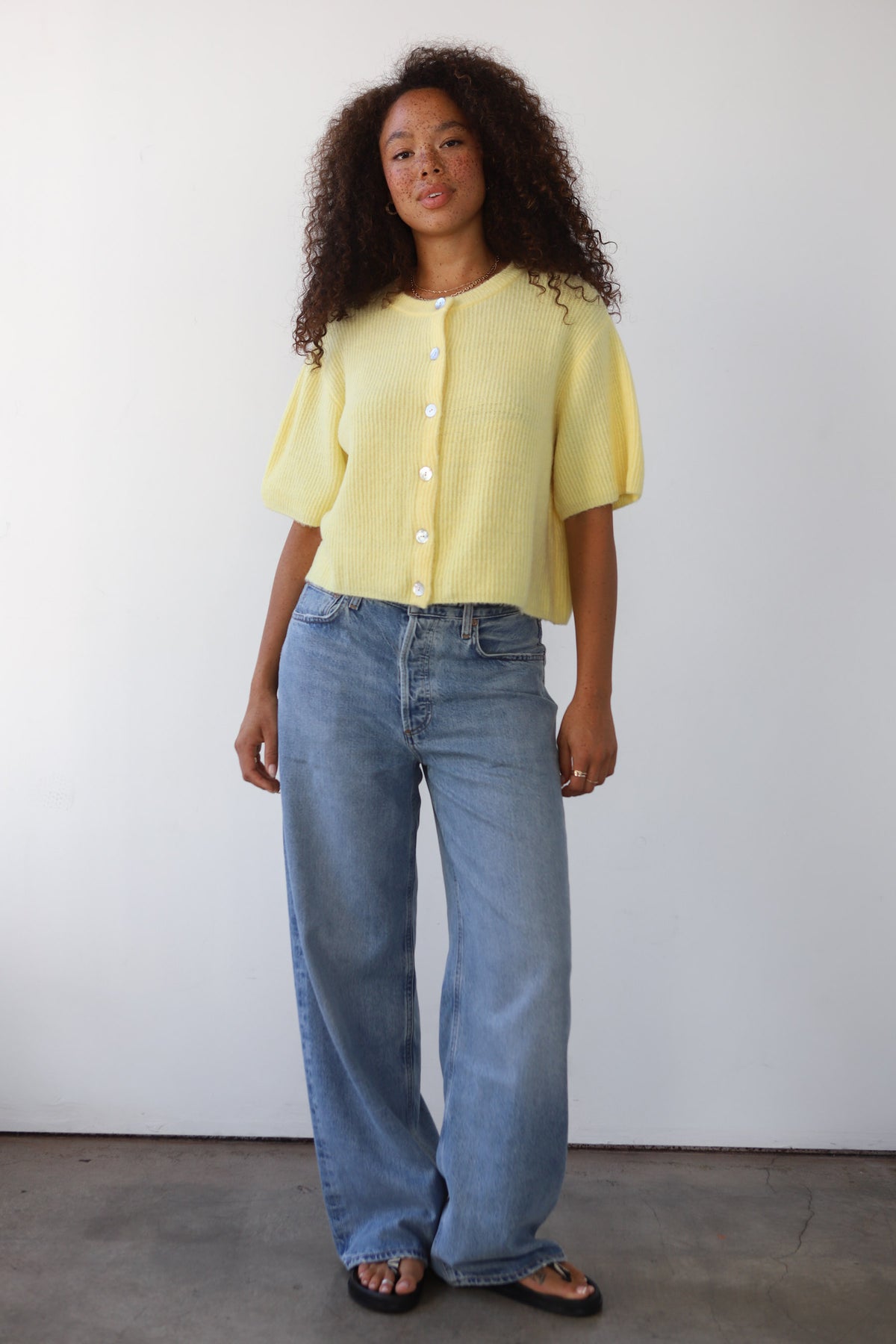 Slate Rib Cardi- Banana