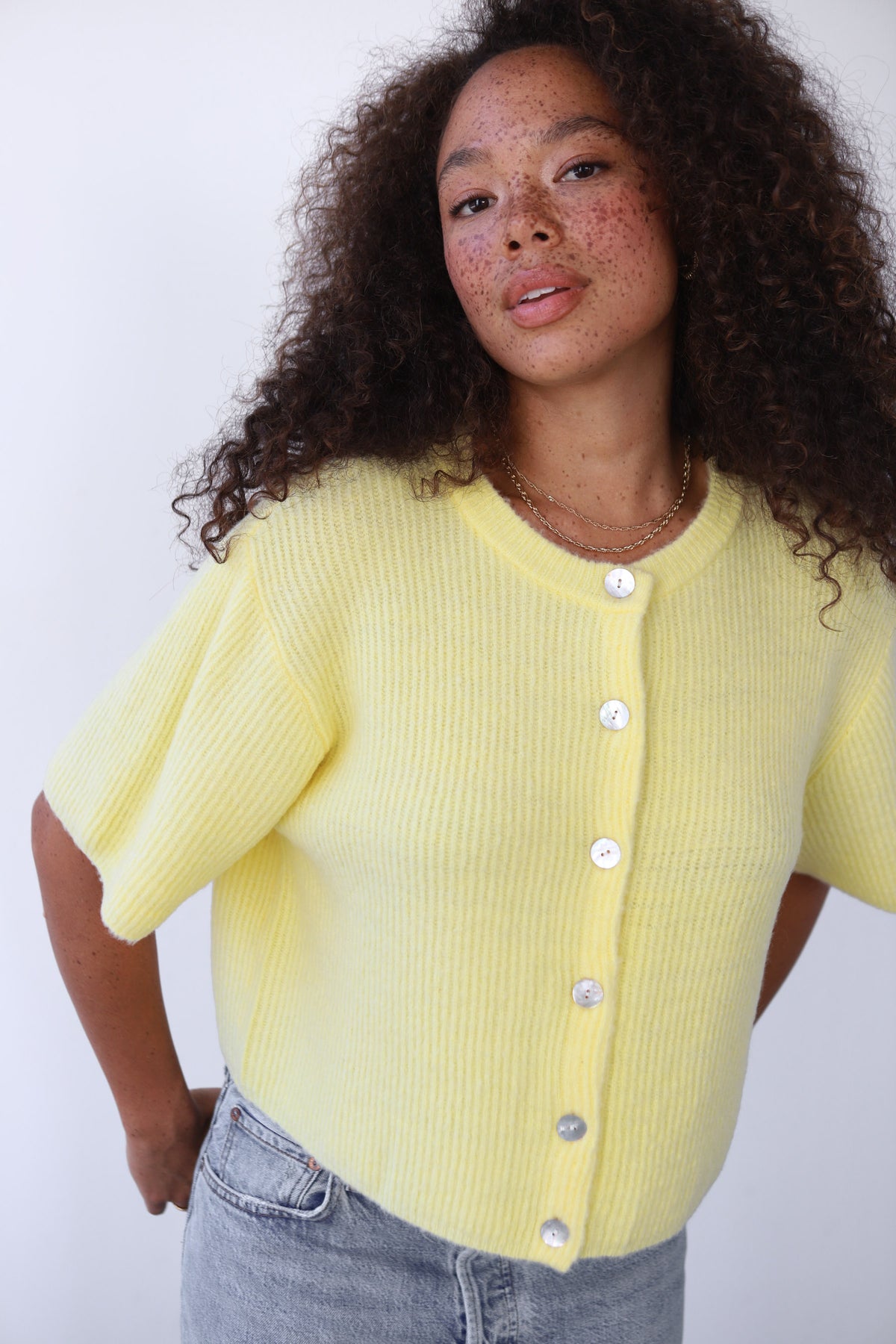 Slate Rib Cardi- Banana