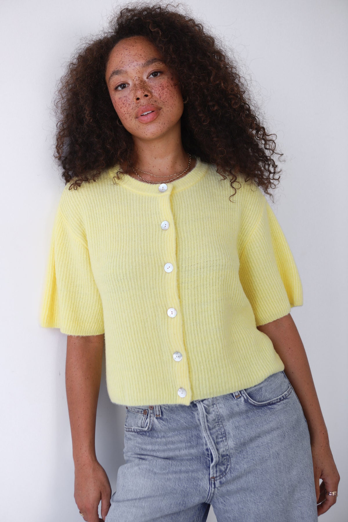Slate Rib Cardi- Banana