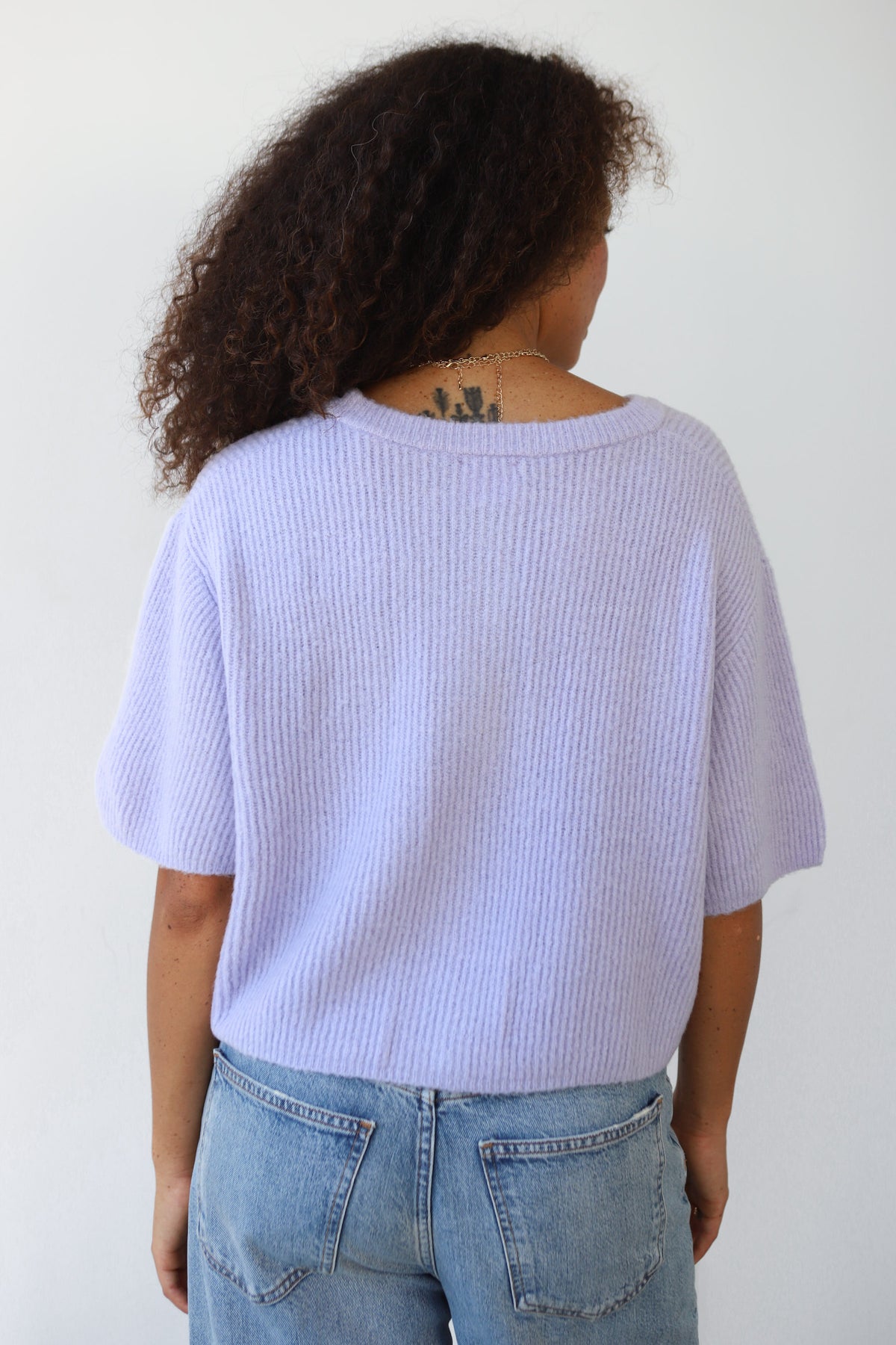 Slate Rib Cardi - Lilac