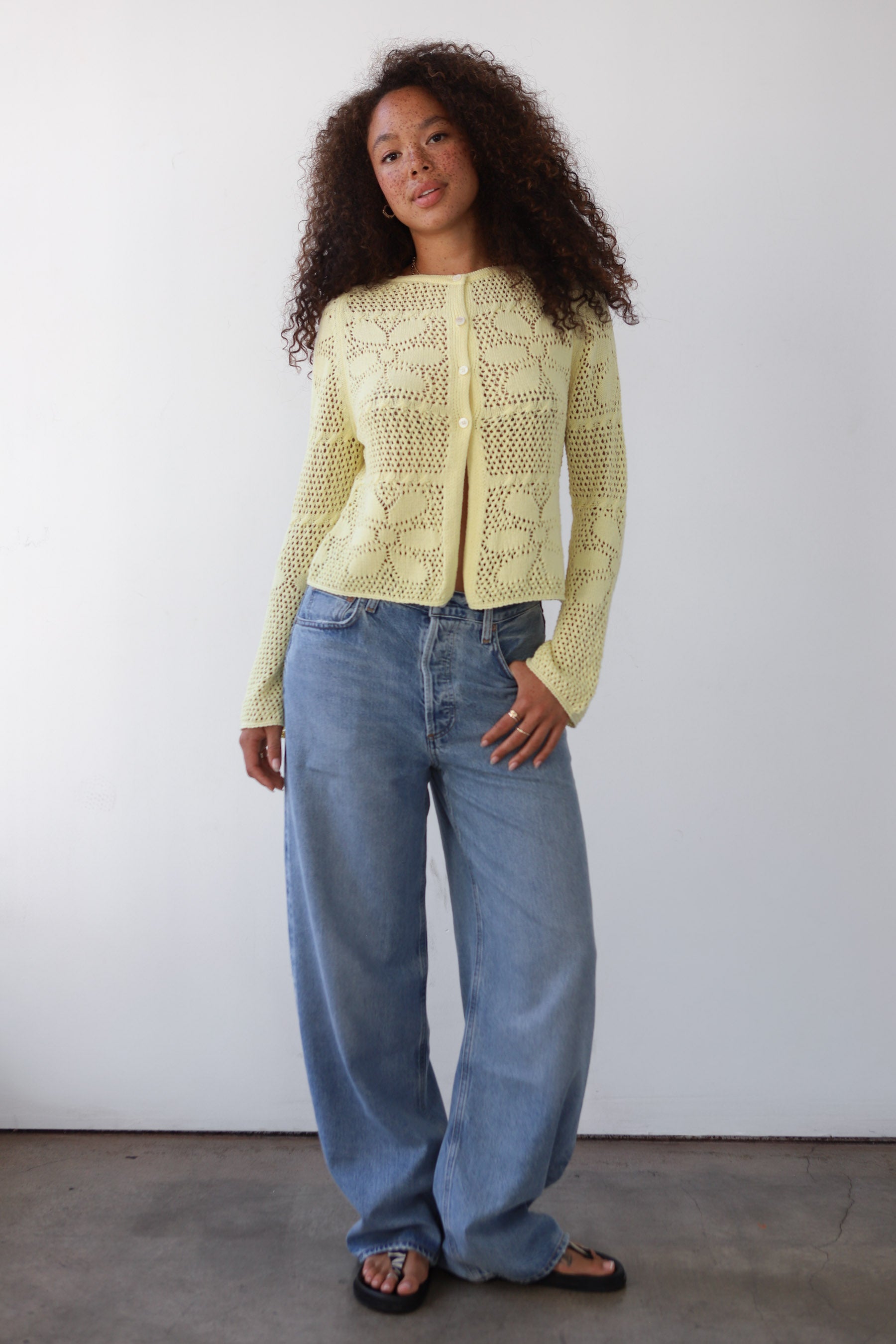 Hunter Crochet Cardi - Banana
