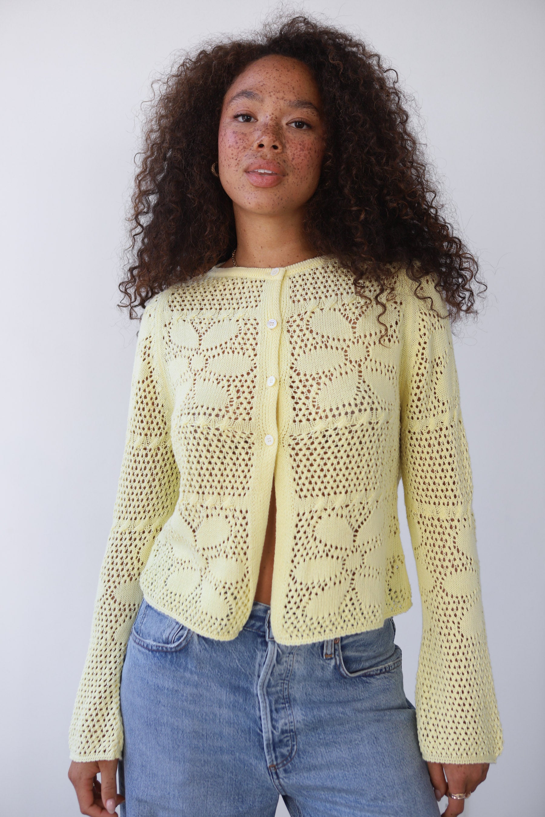 Hunter Crochet Cardi - Banana
