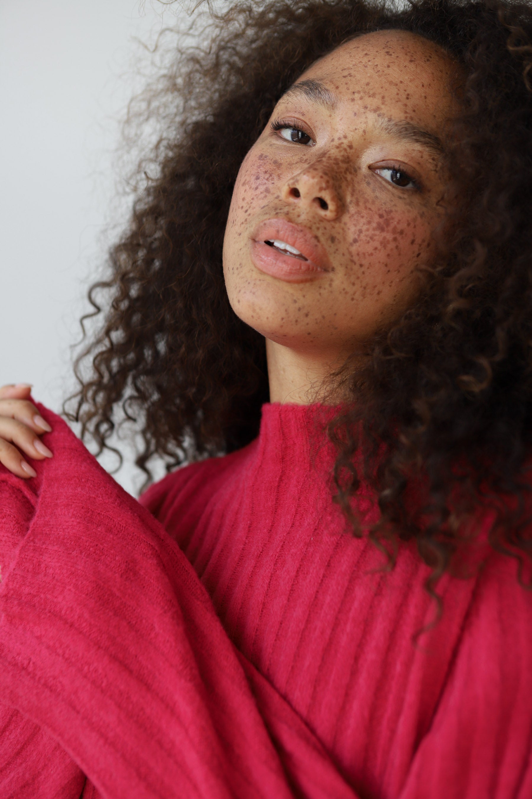 Clover Rib Pullover - Raspberry