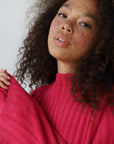 Clover Rib Pullover - Raspberry
