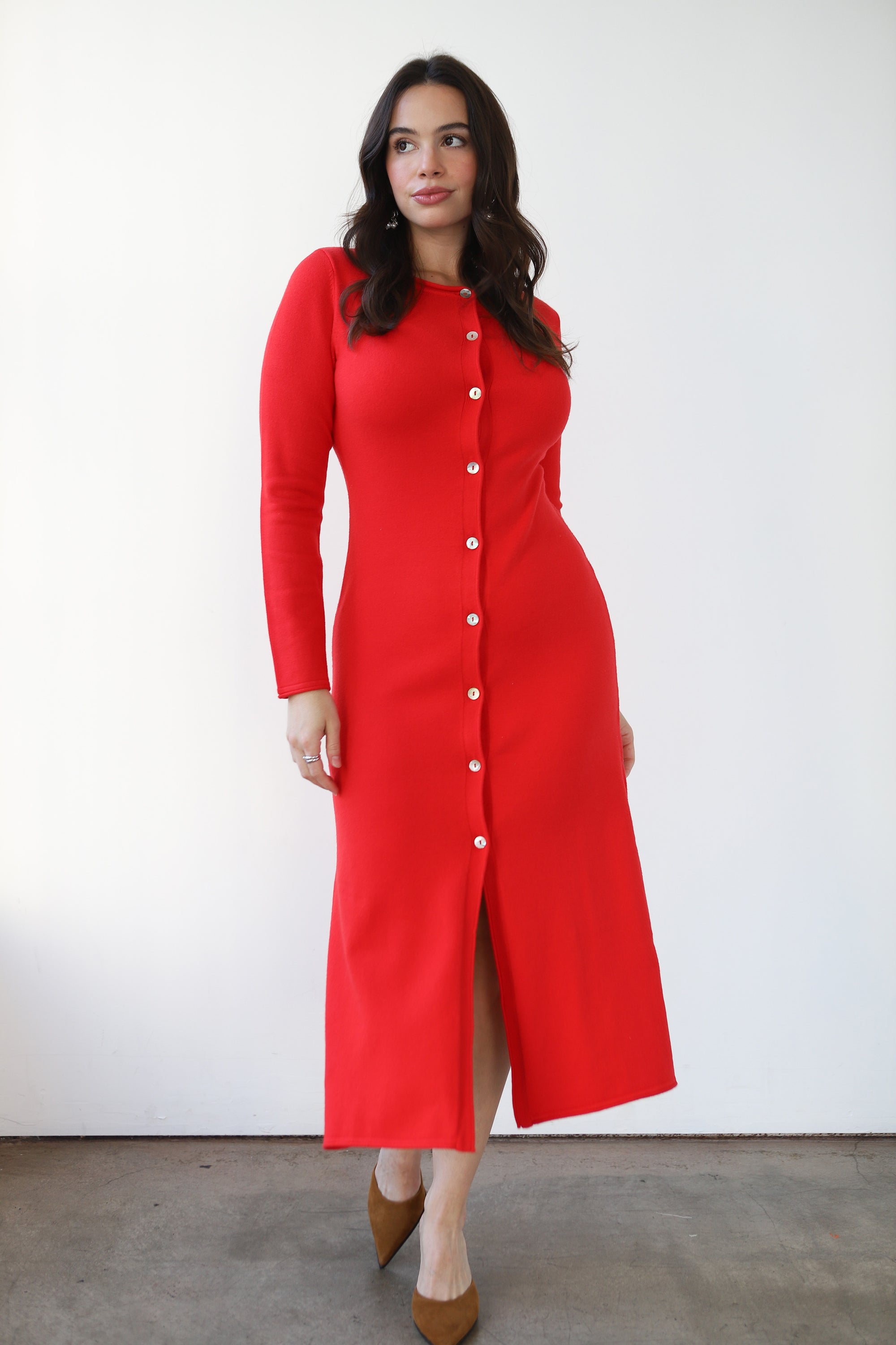 Inside Out Button Up Maxi Dress - Poppy Callahan Knitwear Inside Out Button Up Maxi Dress - Poppy Callahan Knitwear